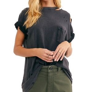 Free people: Rubi short sleeve distressed tee